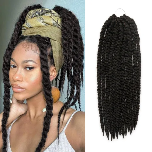 Miniatura 17 de Trenzas de ganchillo de pelo sintético auténtico doble Jumbo Senegalese Twist 12" (30)