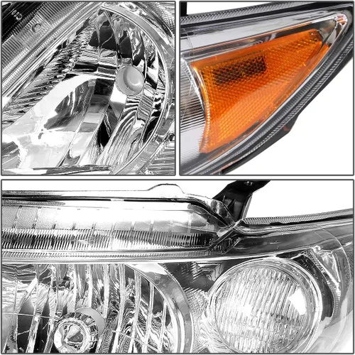 Miniatura 3 de DNA MOTORING Lámpara para faros delanteros estilo OE compatible con Toyota Corolla 09-10, TO2502182, cromo/ámbar, lado del conductor, OEM-HL-0089-L