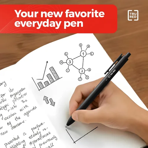 Miniatura 8 de TRU RED Bolígrafos de gel retráctiles, punta media de 0.028 in, tinta negra, paquete de 5 bolígrafos de secado rápido para notas sin manchas