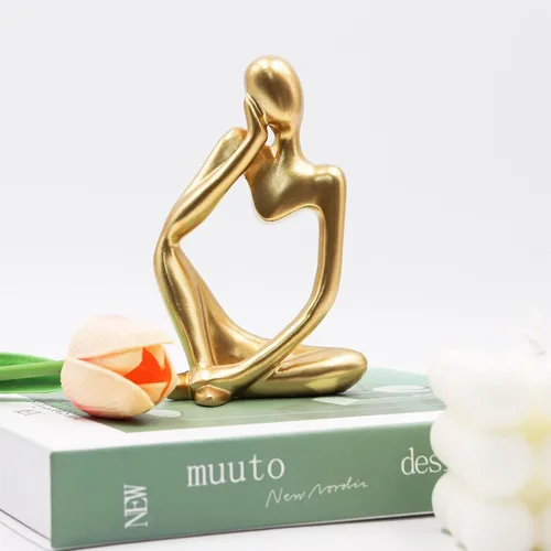 Miniatura 8 de Dnoifne La escultura del Pensador, adornos para acuario, estatua de escultura abstracta, arte decorativo de regalo, figura de decoración del hogar