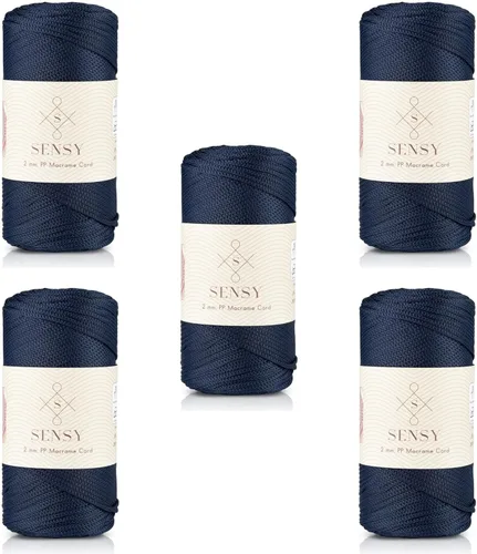 Miniatura 164 de Sensy Premium Cuerda de Poliéster de 2mm 251 Yardas Cuerda de Polipropileno 100% Cordón de Macramé 2mm Cordón para Bolsa de Ganchillo Cuerda