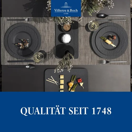 Miniatura 6 de Villeroy & Boch Manufacture Rock Starter - Juego de vajilla de porcelana de alta calidad, platos llanos para pasta, 2 platos, negro/gris
