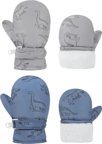 Miniatura 50 de Urban Virgin Guantes de invierno para bebés y niños pequeños, con forro polar, cálidos, impermeables, guantes de nieve para niños y niñas