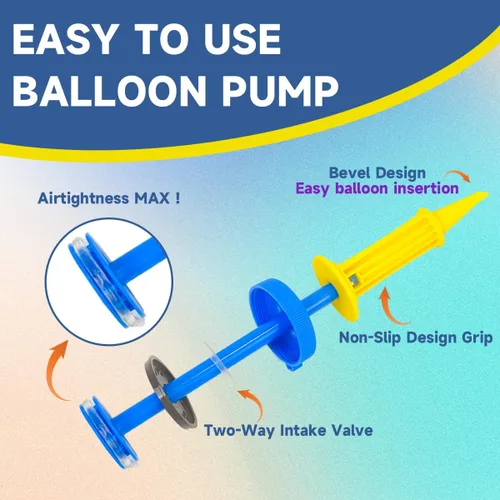 Miniatura 4 de SUSWIM Balloon Pump Handheld Two-Way Dual Action,Double-Way Air Intake Portable Manual Inflator for Balloons,Swimming Rings, Inflatable Toys, Party