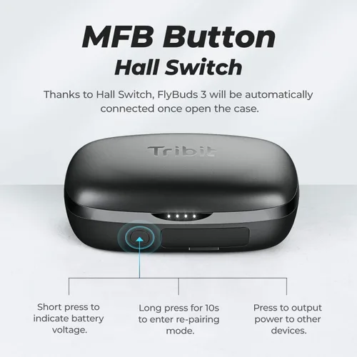 Miniatura 5 de Tribit Auriculares inalámbricos, 110 horas de reproducción, Bluetooth 5.3 IPX8, impermeable, control táctil, verdaderos auriculares inalámbricos