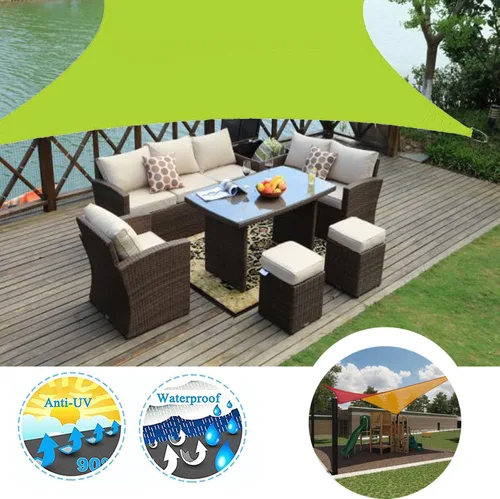 Miniatura 6 de Toldo tipo vela para exteriores, 10 x 20 pies, vela impermeable con bloqueo UV, tela resistente, protección solar, resistente al viento, grado Verde
