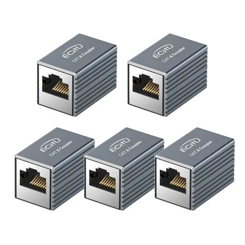 Miniatura 11 de Acoplador RJ45, paquete de 2 adaptadores Ethernet hembra a hembra, adaptador extensor de cable Ethernet, modular recto de 8 pines, conector de red