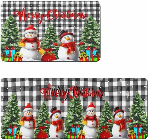 Tapete de baño de Navidad con muñeco de nieve para bañera, antideslizante, de secado rápido y absorbente, con tierra de diatomeas, para fregadero de