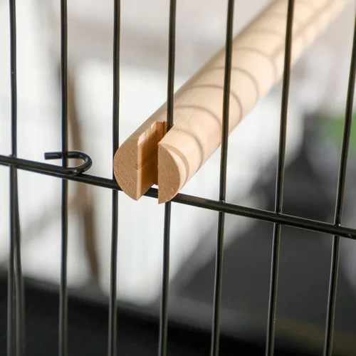 Miniatura 9 de PawHut Jaula grande para pájaros con 1.7 pies de ancho para envergadura, pajarero para interiores con diseño de varias puertas, apto para canario