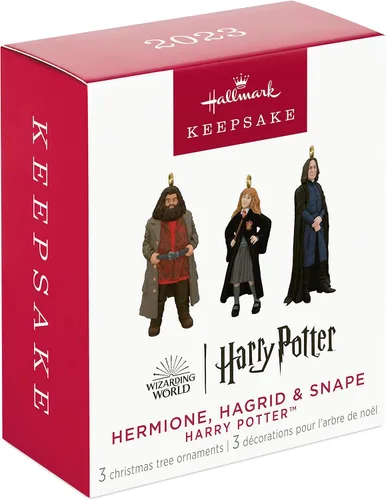 Miniatura 3 de Hallmark Keepsake Adornos de Navidad en miniatura 2023, Harry Potter Hermione, Hagrid y Snape Metal, mini juego de 3, regalos para los fanáticos