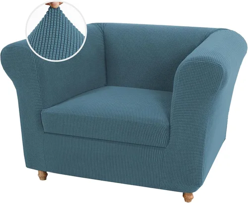 Miniatura 28 de UNBBRRL Funda de sofá Chesterfield de jacquard elástico, fundas de cojín gruesas para sofá, protector de muebles para sala de estar