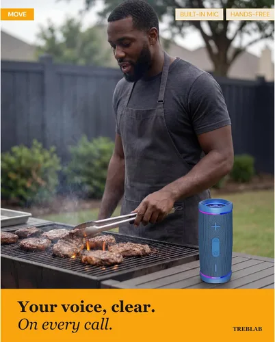 Miniatura 5 de TREBLAB HD77 - Altavoz Bluetooth portátil - Potente sonido de 360°, audio de 30 W con graves impactantes, batería de 20 horas, IPX6 impermeable, a