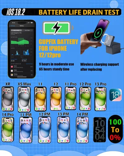 Miniatura 5 de Batería GUPFIX para iPhone 12/12Pro sin advertencia de pieza desconocida emergente No Unknown Part Info High Real Capacity Long Last Time Wireless