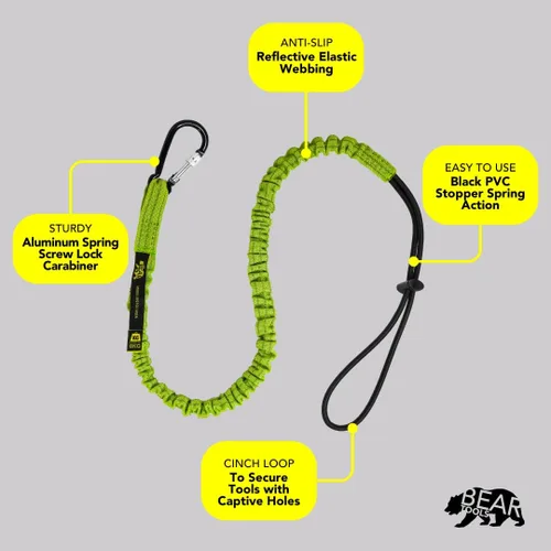 Miniatura 4 de Cordón para herramientas de seguridad de 3 pies, cordón resistente para casco duro con mosquetón, extremo de bucle ajustable, ultraduradero