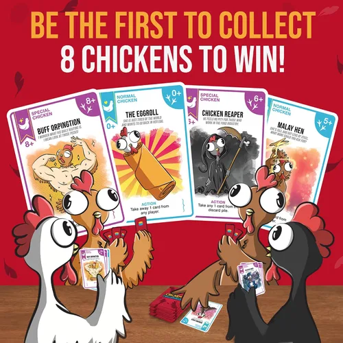 Miniatura 4 de Chicken Challengers Juego de cartas: estrategia hilarante para adultos y adolescentes, noche de juegos familiares, 2-8 jugadores, mayores de 13