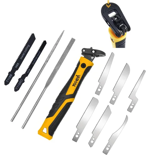 TOOLAN: Juego de sierra manual de artesanía de 10 en 1 y lima. Kit de sierra mini de corte manual y lima para manualidades, modelado, plástico y