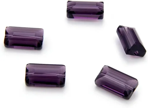 Miniatura 21 de 25 piezas Adabele cuentas austriacas de cristal facetado de 14 mm, rectangulares sueltas, amatista, compatibles con cristales Swarovski Preciosa