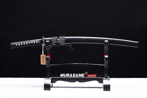 Miniatura 7 de MURASAME - Espada Wakizashi T10 de acero templado con arcilla, hamon real, hecha a mano, lista para la batalla