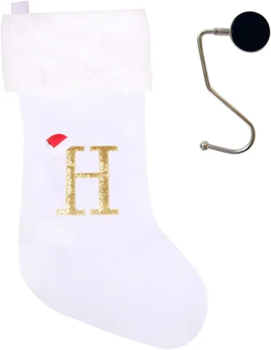 Miniatura 63 de Medias de Navidad de 20 pulgadas con monograma, letras, medias súper suaves grandes de Navidad, medias de monograma rojo para Navidad, regalo