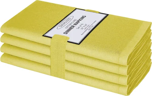 Miniatura 10 de Cotton Clinic Servilletas de tela 100% algodón extra grandes de 20 x 20 pulgadas, juego de 4 servilletas de mesa suaves y duraderas reutilizables