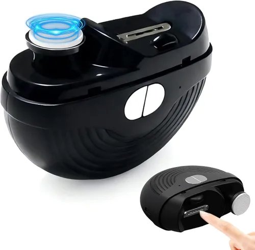 Cortaúñas eléctrico, cortaúñas automático de 3 velocidades para uñas finas y gruesas, luz LED y almacenamiento de restos de uñas, recortadora de