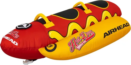 Miniatura 7 de Airhead Hot Dog Towable Tube for Boating, 1-5 Rider Inflatable Boat Tube for Water Tubing, Full Nylon Cover, EVA Padding, Foam Padded Handles
