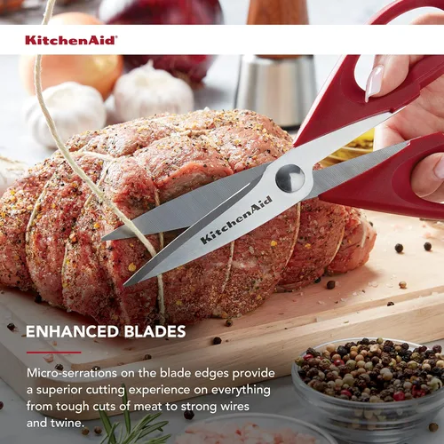 Miniatura 4 de KitchenAid Tijeras multiusos con funda protectora, pinzas de acero inoxidable de 8.72 pulgadas, color rojo y silicona, 10.26 pulgadas, rojo