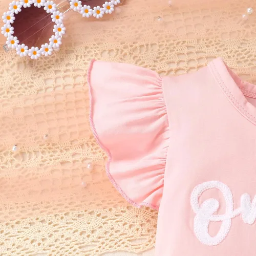 Miniatura 4 de YOUNGER TREE Traje de primer cumpleaños para bebé niña - Mi primer cumpleaños mameluco y pantalones acampanados