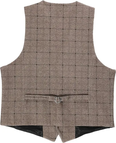Miniatura 42 de Gioberti Chaleco de tweed formal de 6 botones para hombres