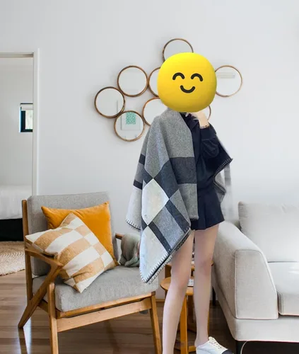 Miniatura 2 de Fcteap h Manta suave, manta de sherpa sintética de cachemira a cuadros, cálida bufanda gruesa de punto, manta mullida y cómoda para mujer, manta