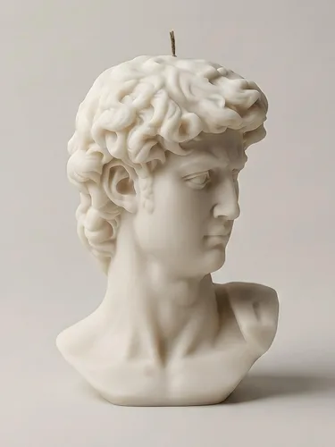 Miniatura 5 de LAWA - Vela de busto de David, vela perfumada de cera de soja hecha a mano, elegante vela estética, regalo de inauguración de la casa, idea de Blanco