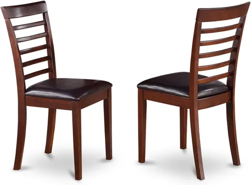 Miniatura 4 de East West Furniture HLML5-MAH-LC - Juego de mesa de comedor de 5 piezas para 4 personas, incluye una mesa de cocina redonda con pedestal y 4 sillas
