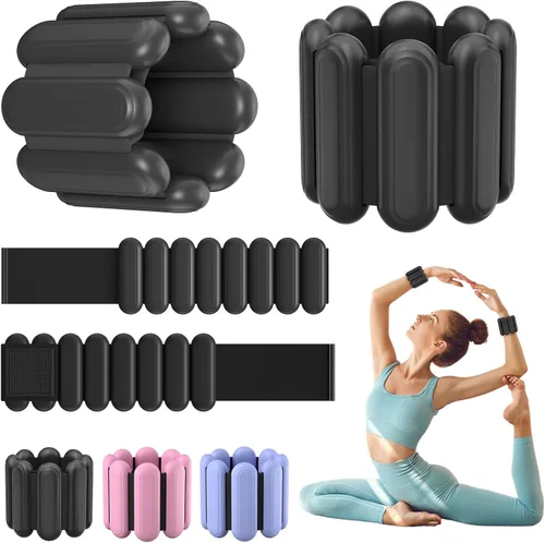 Miniatura 9 de Pesas de muñeca y tobillo para mujer, juego de 2 pesas portátiles y resistentes para brazos y piernas (1 libra cada una), pesas de tobillo