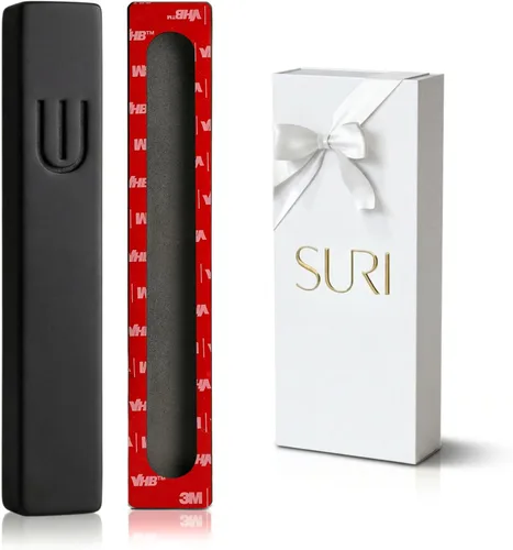SURI Mezuzah para puerta con pergamino - Funda moderna de mezuzá de 6 pulgadas con desplazamiento no Kosher incluido, se adapta a rollos de hasta 5