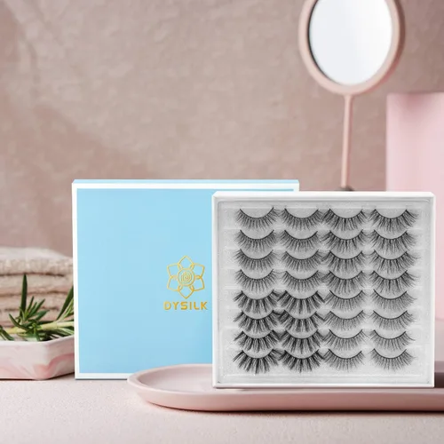 Miniatura 8 de DYSILK Pestañas postizas de visón – Pestañas postizas de aspecto natural, 16 pares de pestañas 6D, 4 estilos mezclados, largas, sintéticas, 16