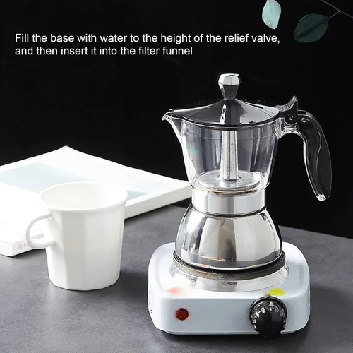 Miniatura 5 de Fdit Máquina clásica para estufa, 6 tazas de acero inoxidable, olla de café italiana octogonal para el hogar