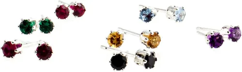 Miniatura 2 de Sterling Silver Post Stud Piercing Earrings for Cartilage Tragus Helix Multiple Piercing Hypoallergenic Birthstone Jewelry for Women