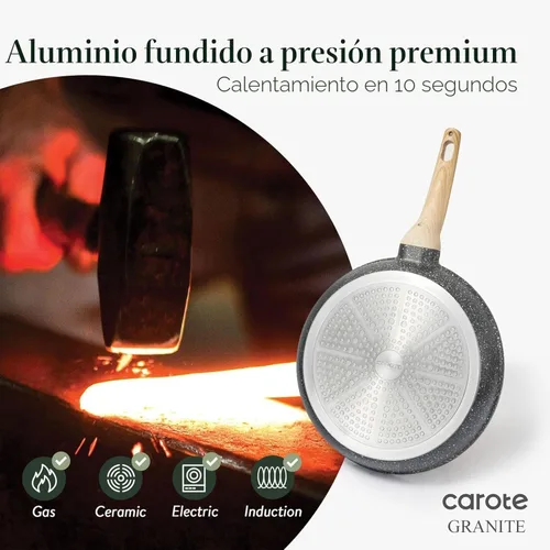 Miniatura 3 de CAROTE Juego de 44 piezas de ollas y sartenes antiadherentes, juegos de utensilios de cocina, juego de cocina antiadherente, ollas de inducción