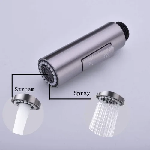 Miniatura 5 de Cabezal rociador extraíble para grifo de cocina, cabezal de repuesto de grifo de cocina de 2 funciones en forma de columna, 1.8 GPM G1/2 (no NPT1/2)
