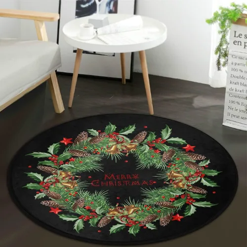 Miniatura 17 de keepcute Alfombra Redonda de Registro de Música Negra para Dormitorio, Sala de Estar, Estudio, Alfombra Antideslizante para Jugar, Alfombra
