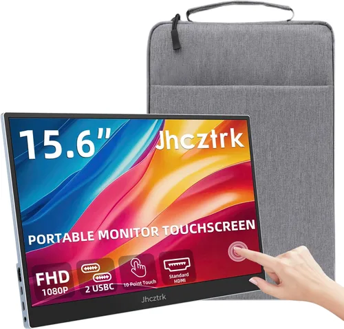 Miniatura 9 de Monitor portátil de 15.6 pulgadas, FHD 1080P 100% sRGB, bisel de metal ultra delgado, monitor externo USB-C con soporte y bolsa de transporte
