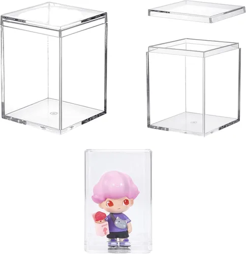 KissYou Caja de Acrílico Transparente Caja de Exhibición con Tapa Cubo Cuadrado de Plástico Contenedores Transparentes Caja de Almacenamiento de