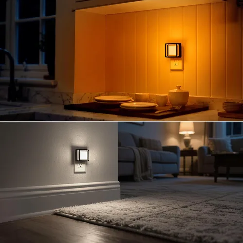 Miniatura 6 de DORESshop Luz nocturna LED, luces nocturnas enchufables a la pared (paquete de 2) con sensor de atardecer a amanecer, luces nocturnas regulables