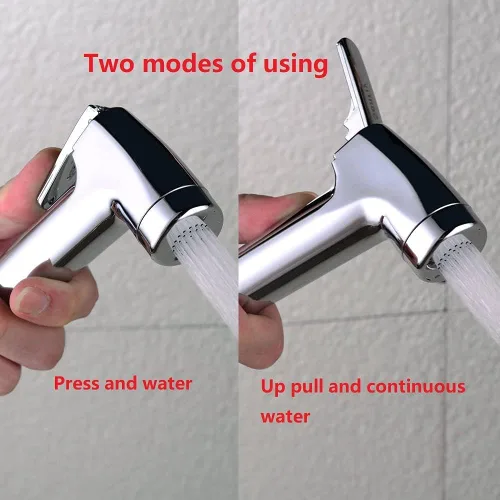 Miniatura 4 de LikeHome Pulverizador de bidé para paño de inodoro pulverizador de pañal Shattaf de mano Bidé Enjuague Spray Cromo (solo pulverizador)