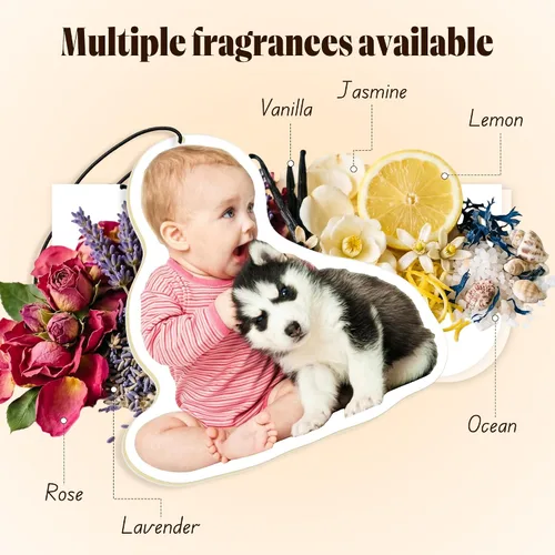 Miniatura 4 de Ambientador personalizado para coche de doble cara - Ambientador de fragancias para coche con foto personalizada, ambientadores de olor con imagen