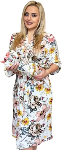Conjunto de manta para envolver a juego con mamá y yo, para bebé, manta de regalo, 5 piezas, bata de hospital, vintage floral, flores de la vendimia