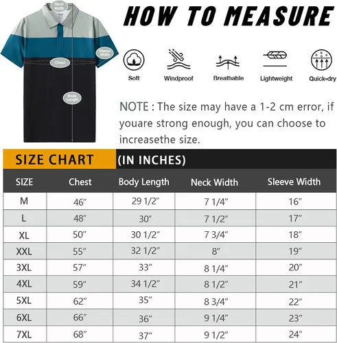 Miniatura 4 de Polo de golf para hombre grande y alto, ajuste seco, manga corta, impresión, rendimiento que absorbe la humedad, polo deportivo M-7XL