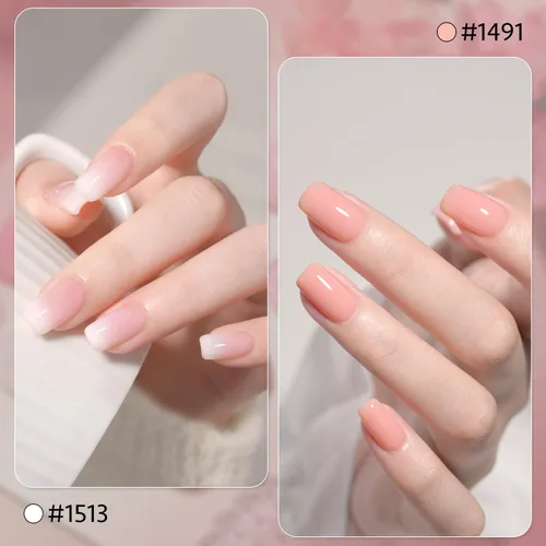 Miniatura 3 de GAOY Juego de esmaltes de uñas de gel gelatina, 8 colores translúcidos nude, blanco, rosa, marrón, neutros, transparentes, kit para salón y arte