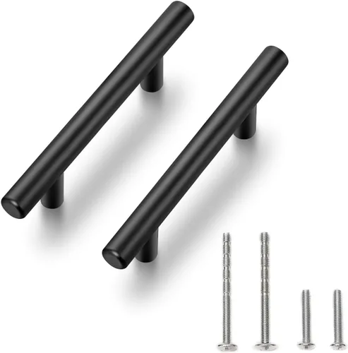 Miniatura 21 de Ravinte 1 paquete de tiradores de gabinete de 5" de acero inoxidable negro mate, tiradores de cajón de cocina, manijas de gabinete, longitud de 5