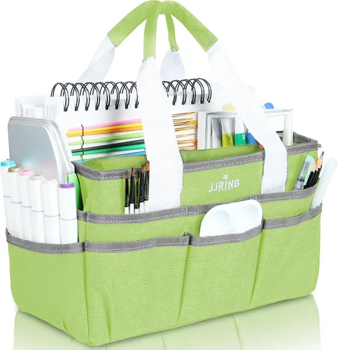 Miniatura 21 de JJRING Bolsa Organizadora de Transporte para Manualidades, Organizador de Almacenamiento de Arte con Múltiples Bolsillos, Bolsa de Costura Morado